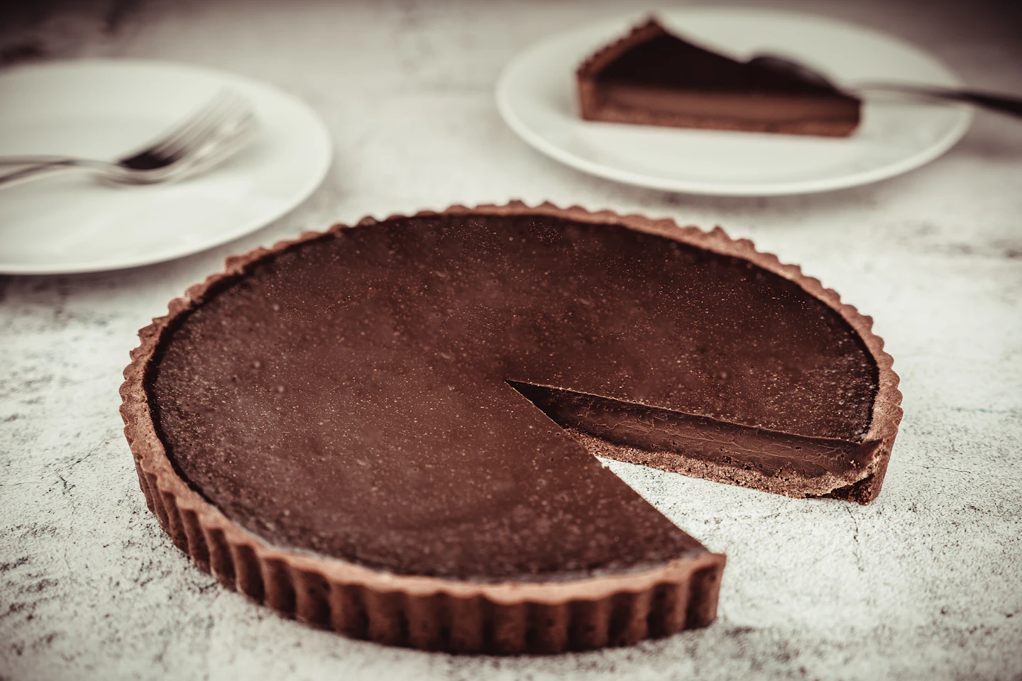 Dark Chocolate & Olive Oil Tart